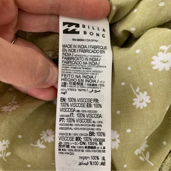 Billabong X The Salty Blonde In Bloom Dress Floral Calico Ruffle Beachy Boho - Picture 7 of 16